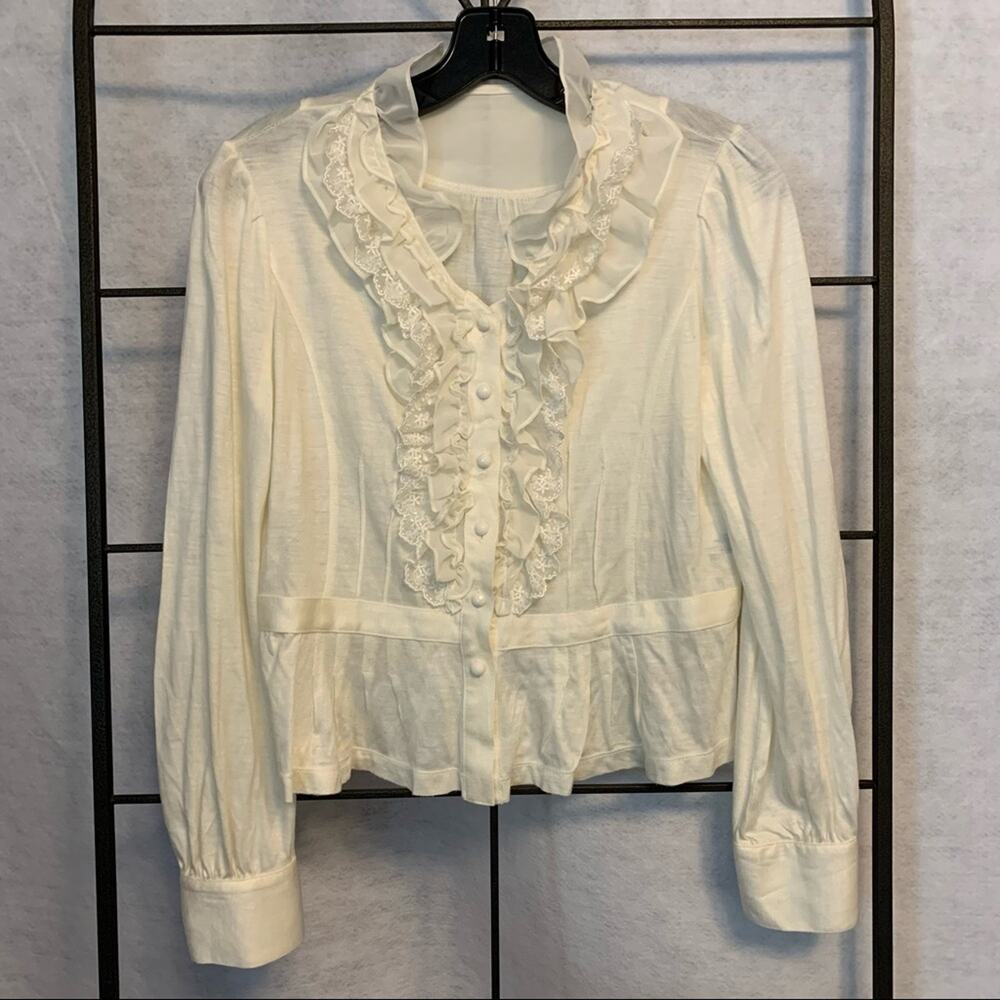 Romantic Soup Boho Long Sleeve Ruffled Blouse